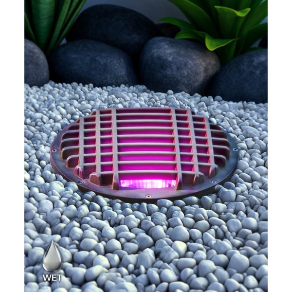 10-Inch In-Ground RGBW LED Well Light with Grill Plate