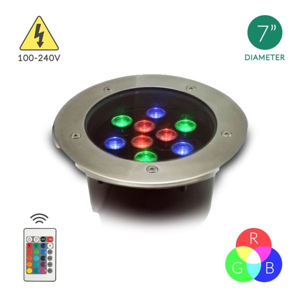 Alcon 9034 7-Inch In-Ground RGB LED Well Light