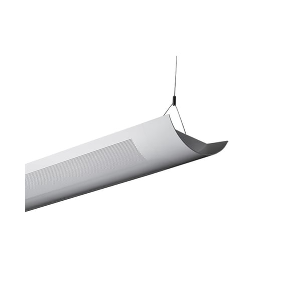 Alcon Lighting Ashton 10103-8 Half Perforated 8 Foot T8 and T5HO Fluorescent Architectural Linear Suspended Light Fixture – Uplight (Direct) and Downlight (Indirect)