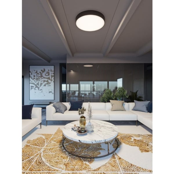 Color Temperature Selectable Round Semi-Flush LED Ceiling Light