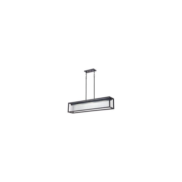 Nuvo Lighting Bin 62-109 3 LED Light Rectagular Clear Ribbed Glass 38 Inch Linear Suspended Pendant