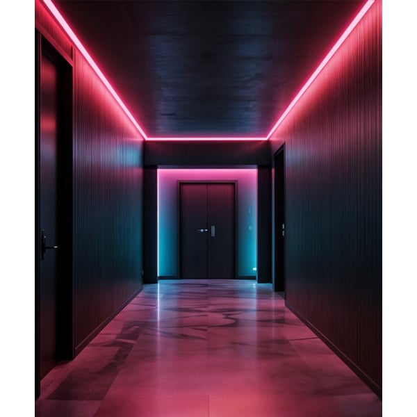 1-Inch Perimeter Wall Wash RGBW Trimless Linear Recessed LED Light