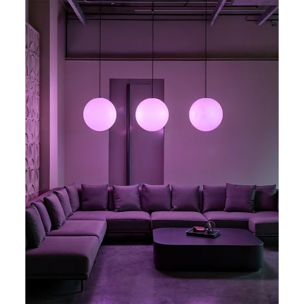 RGBW Color-Changing LED Glass Globe Pendant Light