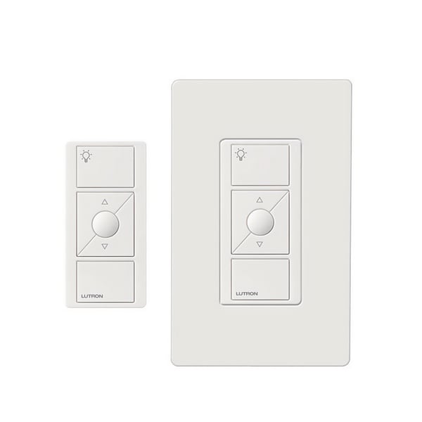 Lutron Caseta P-PKG1W-WH In-Wall Dimmer and Pico Remote