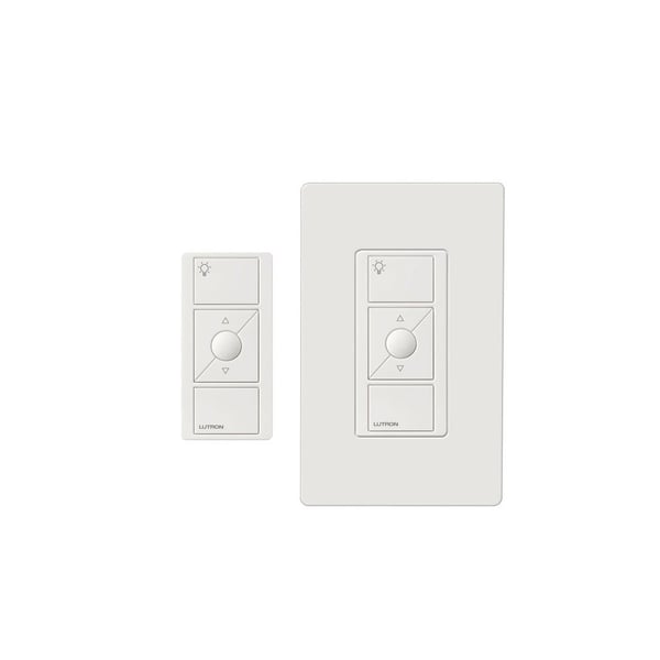 Lutron Caseta P-PKG1W-WH In-Wall Dimmer and Pico Remote