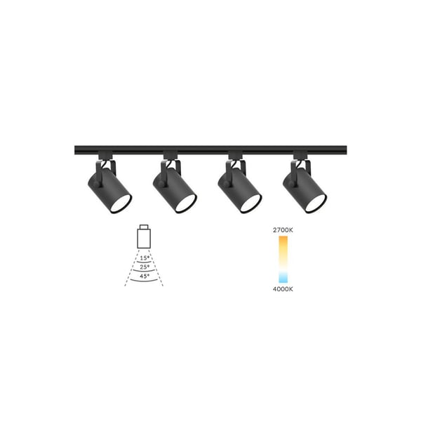 Alcon Lighting 13124-4 Sinch Architectural LED Cylinder Track Light Fixture kit - 4 Light
