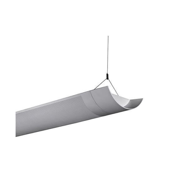 Alcon Lighting Marshal 10118-4 Full Perforated T8 and T5HO Fluorescent Architectural Linear 4 Foot Suspended Light Fixture – Uplight (Direct) and Downlight (Indirect)