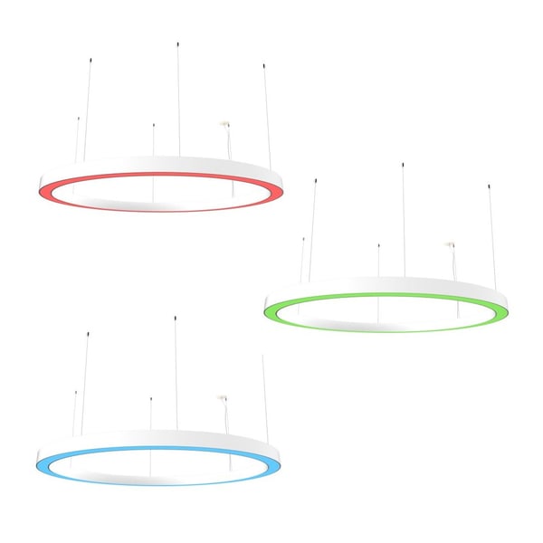 Betacalco Ring Static Color Direct White Indirect LED Pendant Light Fixture