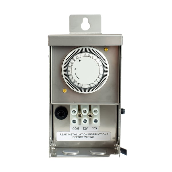 Alcon Lighting SST40W LED 40W 12V/15V AC Multi-Tap Stainless Steel Magnetic Dimmable Low Voltage Indoor/Outdoor Transformer