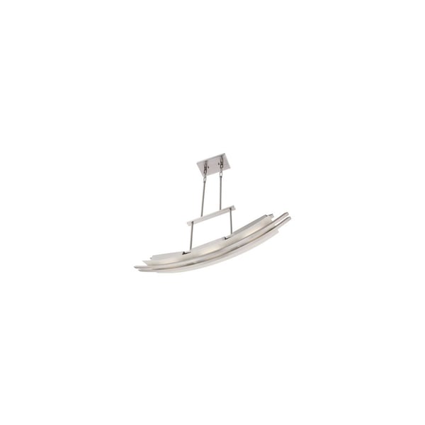 Nuvo Lighting Trax 62-133 LED Curved 3 Light 36 Inch Linear Suspended Pendant in Brushed Nickel Finish