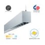 12100-23-P-LVR rendering with labels for 2" louver, assembled in USA, 80+ CRI, 30-50K and dedicated LED
