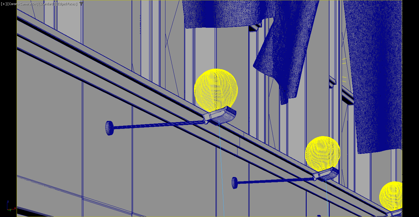 Photometric beam distribution view of Alcon 31033 LED flag sign light illustrating directional illumination pattern on building façade.
