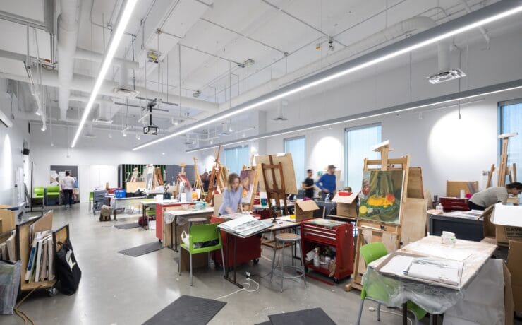 Accurate color rendering with the new TM-30-20 method helps ensure accuracy in spaces like art studios