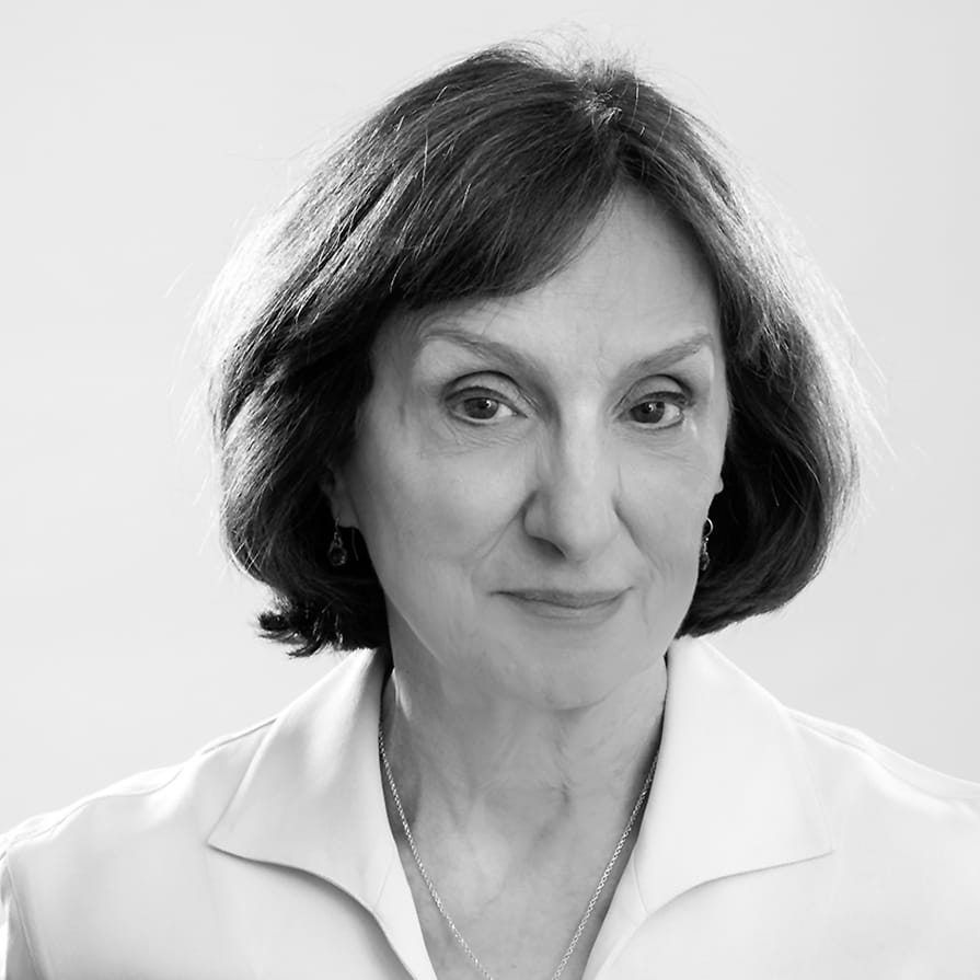 Black and white portrait of Francesca Bettridge.