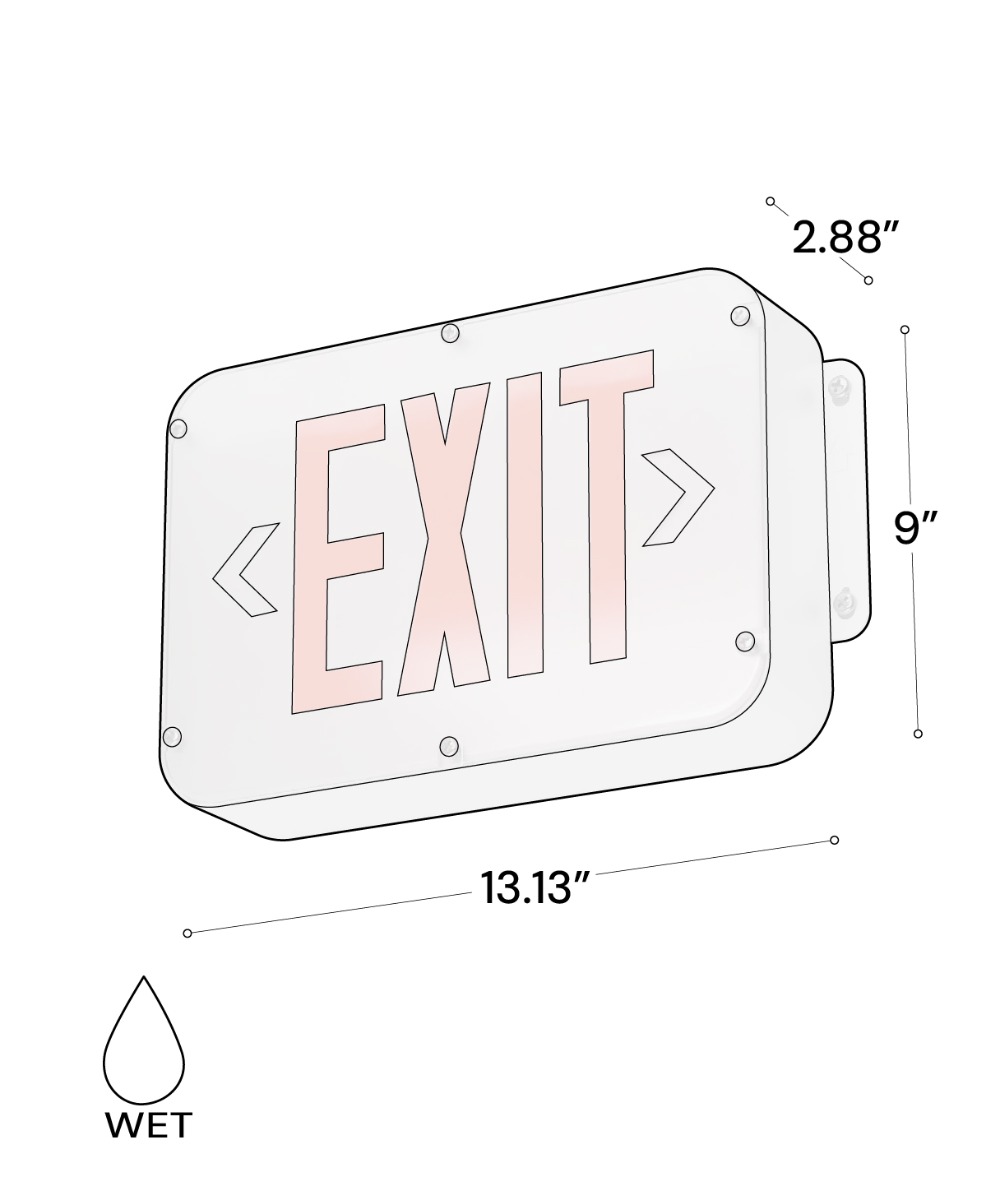 NSF-Rated NEMA 4X LED Exit Sign – Alcon Lighting 16124