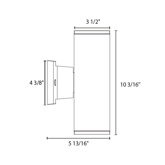 Alcon 11137 Squared Architectural 4-Inch, 2-Direction LED Wall Mount Light