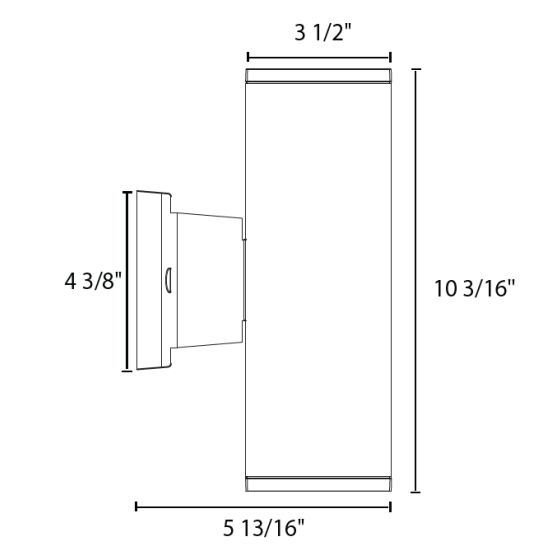 Alcon 11137 Squared Architectural 4-Inch, 2-Direction LED Wall Mount Light
