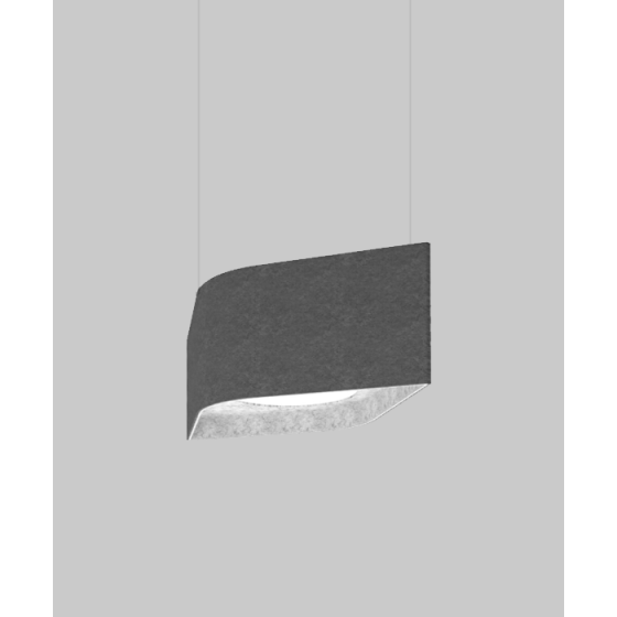 Alcon 11164 acoustic pendant light shown in a Dimond shape and with slate finish.