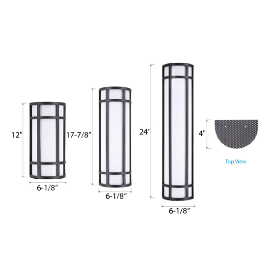 Alcon 11256 Architectural Outdoor LED Frosted Lens Wall Sconce