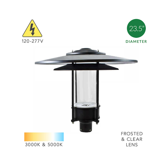 Exterior Vandal-Resistant Commercial LED Post Light