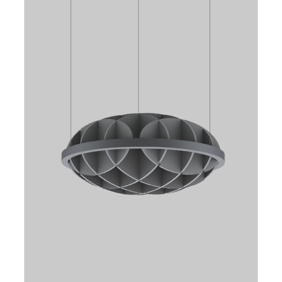 Alcon 11677 acoustic baffle pendant shown with pewter finish 