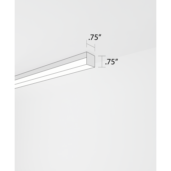 Alcon 12100-10-S-RGBW, surface linear ceiling light shown in silver finish, a flush trim-less lens, and color changing capabilities.