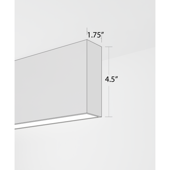 Alcon 12100-14-S, surface linear ceiling light shown in black finish and with a flush trim-less lens.
