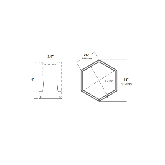 2-Inch Hexagon LED Pendant Light