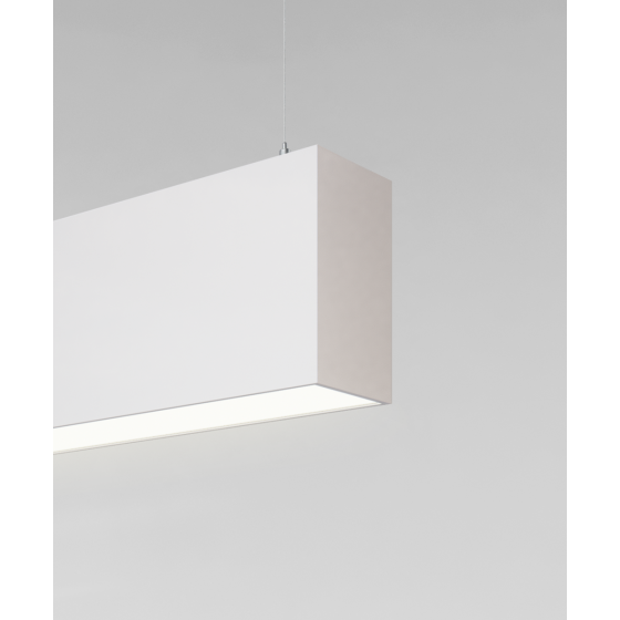 12100-20-P suspended pendant light shown with black finish and flush lens