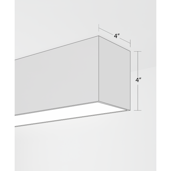 Alcon 12100-40-S, surface linear ceiling light shown in black finish and with a flush trim-less lens.