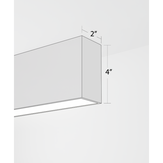 Alcon 12100-40-S, surface linear ceiling light shown in black finish and with a flush trim-less lens.