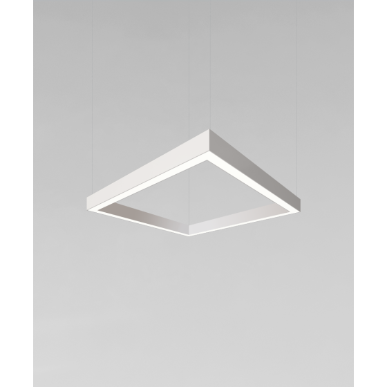 Alcon Lighting's 12100-20-SQ-P square pendant light shown with a white finish and a flushed lens.