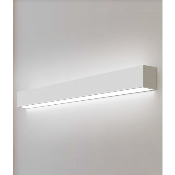 Alcon 12100-22-W, wall linear ceiling light shown in silver finish and with a flush trim-less lens.