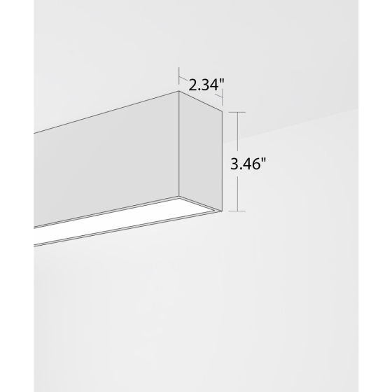 12100-22-W suspended wall light shown with silver finish and flush lens