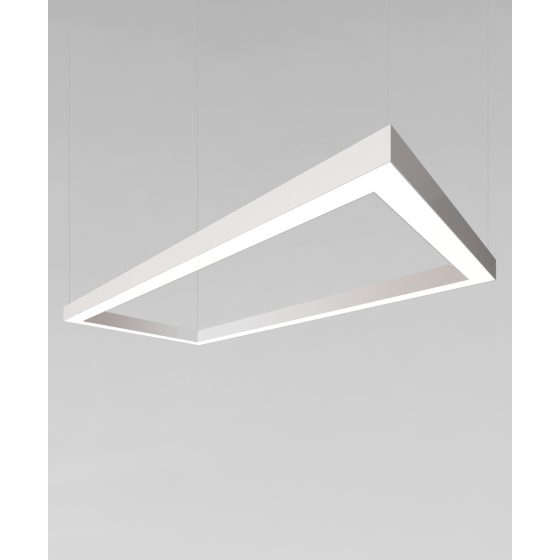 Alcon 12100-40-P-RC rectangular shaped pendant light shown in with white finish and a flushed lens.