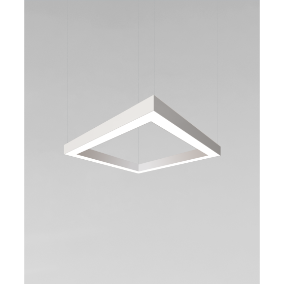 Alcon Lighting's 12100-40-SQ-P square pendant light shown with a white finish and a flushed lens.