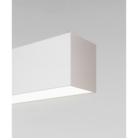 12100-40-P suspended pendant light shown with black finish and flush lens