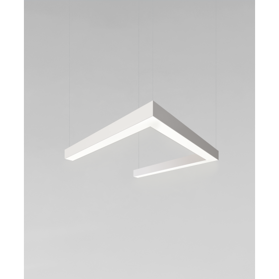 Alacon 12100-40-P-U, U shaped pendant light shown in with white finish and a flushed lens.