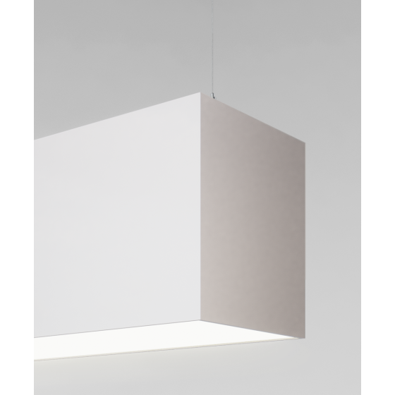 12100-66-P suspended pendant light shown with black finish and flush lens