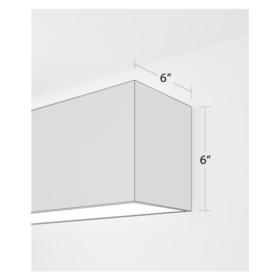 Alcon 12100-66-W, surface mount linear wall light shown in black finish and with a flush trimless bottom lens.
