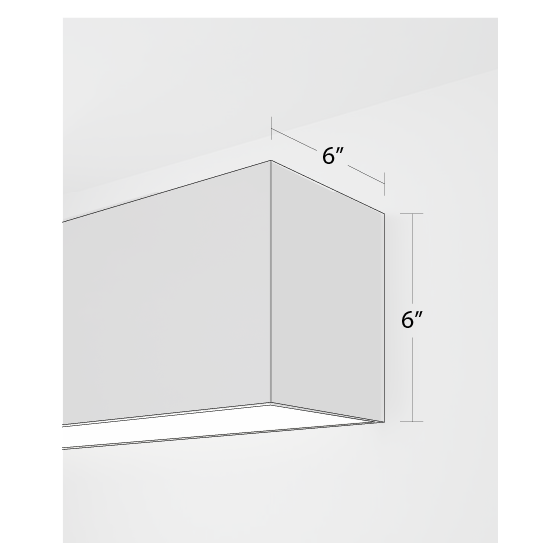 Alcon 12100-66-W-WW, surface mount linear wall light shown in black finish and with a flush trimless top and bottom lens for uplighting and downlighting