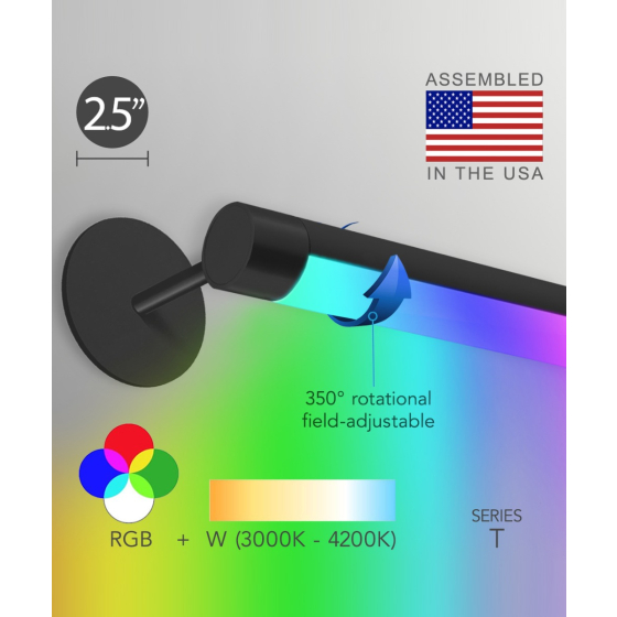 2.5-Inch Rotatable RGBW Color-Changing LED Linear Tube Wall Light