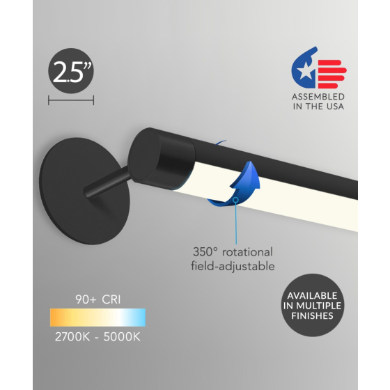 2.5-Inch Rotatable LED Linear Tube Wall Light
