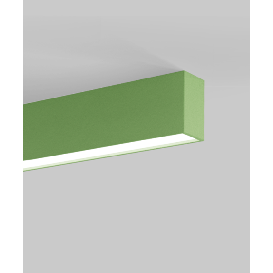 Alcon 12101-20-S-6 acoustic ceiling light shown with green finish and regressed lens