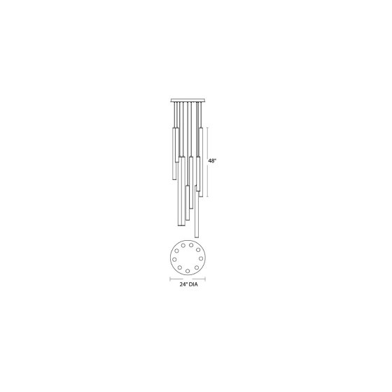 Alcon 12146-9R Architectural LED Tube Round Base Suspension Light Fixture