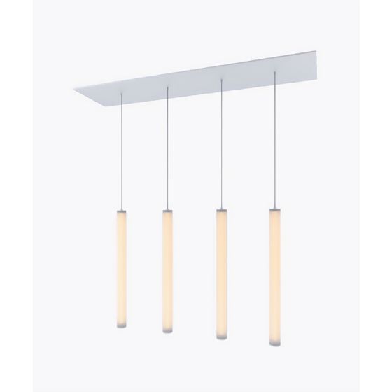 4-Light LED Vertical Tube Suspension Chandelier