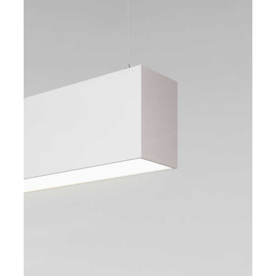 12180-P suspended pendant light shown with black finish and flush lens