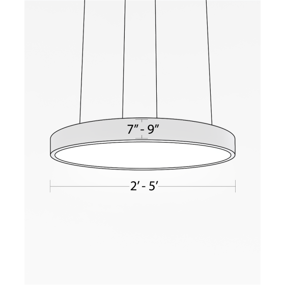 Round-Panel Chandelier LED Pendant Light