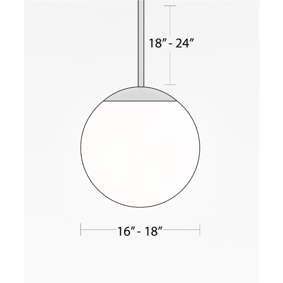12215 globe pendant light shown in a black finish and with a white, heat-resistant, polyethylene globe
