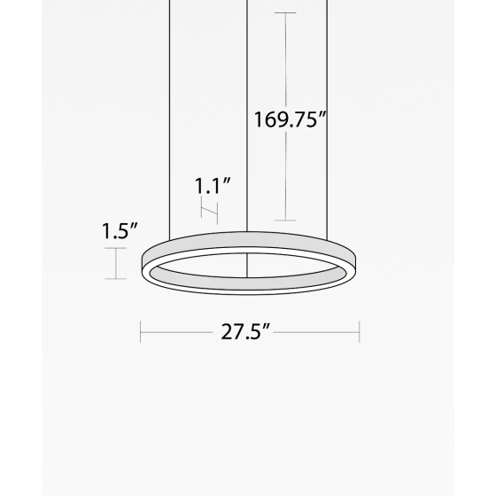 27.5-Inch Round Chandelier Slim LED Ring Pendant Light